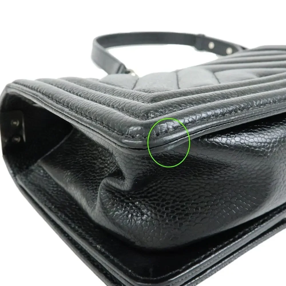 Chanel Caviar Leather Boy Chanel Small Flap Bag Black